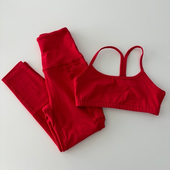 Beyond Yoga Pants - Beyond Yoga Spacedye Red Leggings & Sports Bra Set
